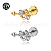Piercing Labret Titânio Cobra