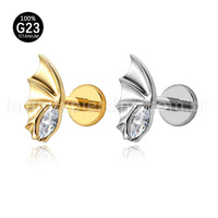 Piercing Labret Titânio Meia Asa