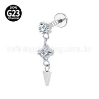 Piercing Labret Titânio Com Pingente