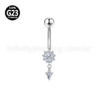 Piercing Banana Titânio Zircônia Com Pingente