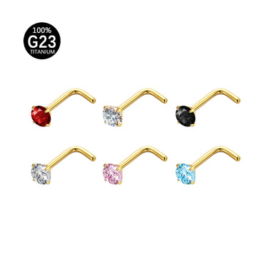 Piercing Nostril Curvo Titânio Zircônia Redonda 10153