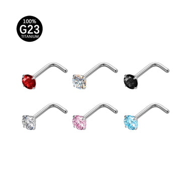 Piercing Nostril Curvo Titânio Zircônia Redonda 10153