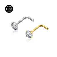 Piercing Nostril Curvo Titânio Zircônia Redonda 10153