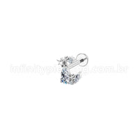 Piercing Labret Aço Cirúrgico Estrelas Com Zircônia