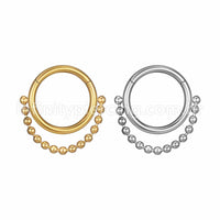Piercing Argola Aço Cirúrgico Segmento Articulado Corrente Bolinhas