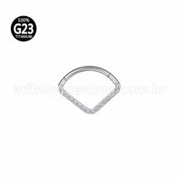 Piercing Argola Triangulo Titânio Segmento Articulado Zircônia