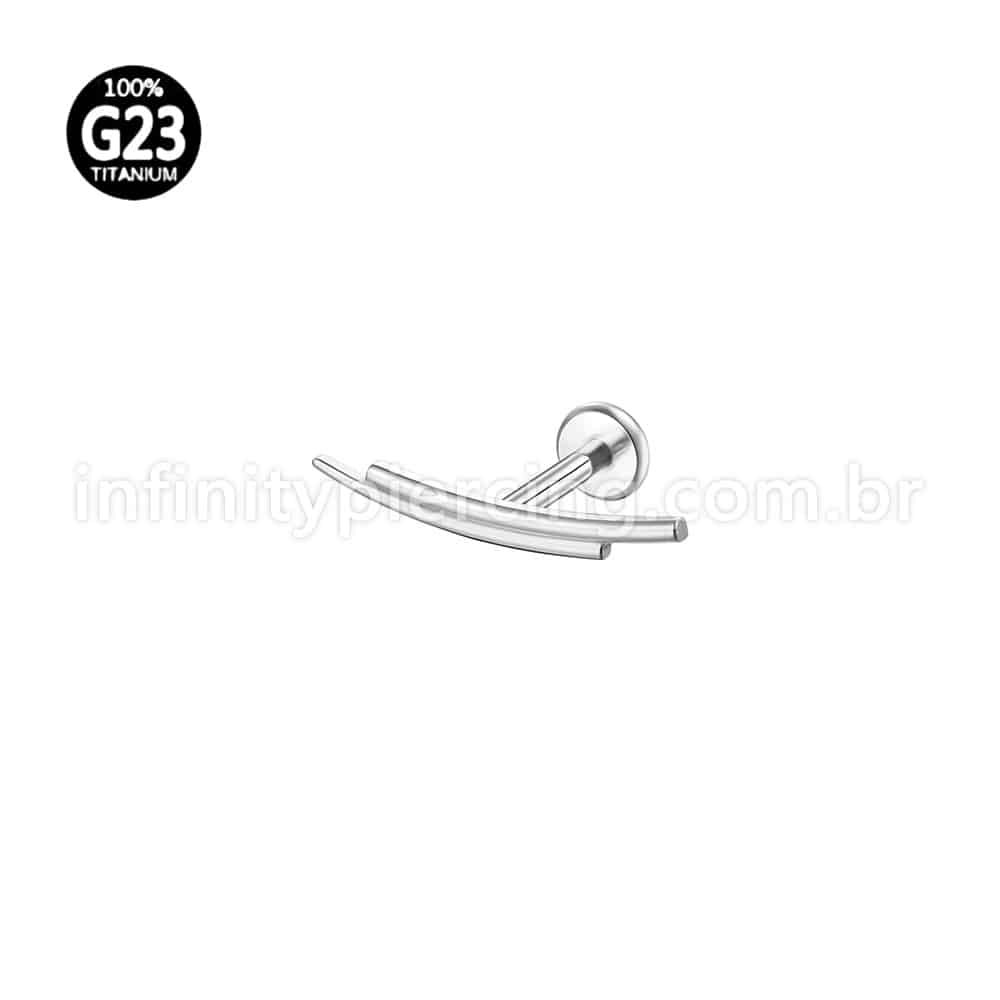 Piercing Labret Titânio Barras Curvo