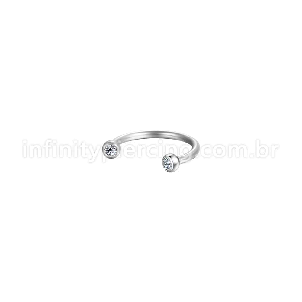 Piercing Ferradura Aço Cirúrgico Zircônia Cravada