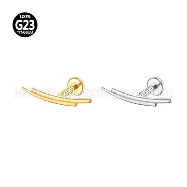 Piercing Labret Titânio Barras Curvo
