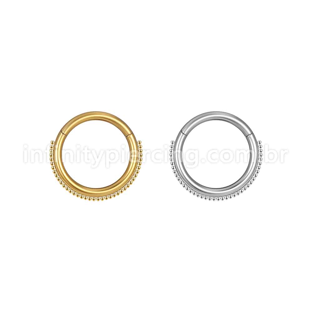 Piercing Argola Segmento Articulado Aço Cirúrgico Indiano