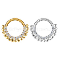Piercing Argola Aço Cirúrgico Segmento Articulado Indiano Zircônia Cravejada