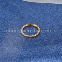 Piercing Argola Aço Cirúrgico Segmento Articulado Detalhada/Zircônia
