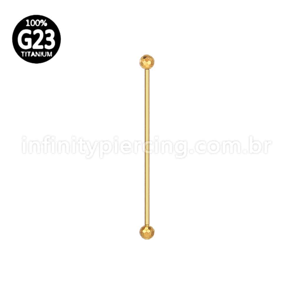 Piercing Barbell Titânio Rosca Interna Lapidada