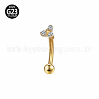 Piercing Minibarbell Curvo Titânio Zircônia