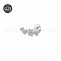 Piercing Labret Titânio Cluster Flor Zircônia