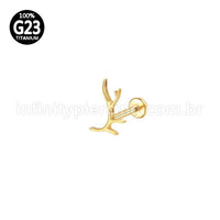 Piercing Labret Titânio Galho