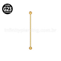 Piercing Barbell Titânio Bolinha Lapidada Rosca Externa