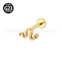 Piercing Labret Titânio Cobra