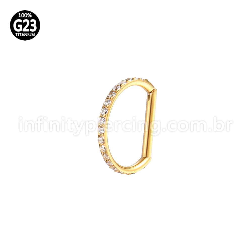 Piercing Meia Argola Titânio Segmento Articulado Zircônia