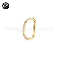 Piercing Meia Argola Titânio Segmento Articulado Zircônia