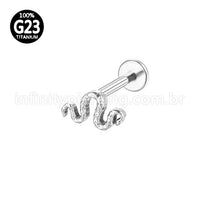 Piercing Labret Titânio Cobra