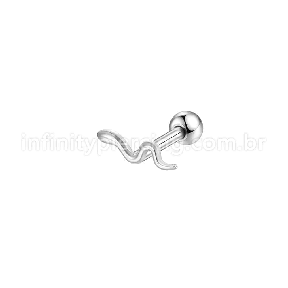 Piercing Minibarbell Aço Cirúrgico Cobra