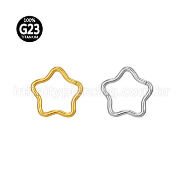Piercing Argola Estrela Titânio