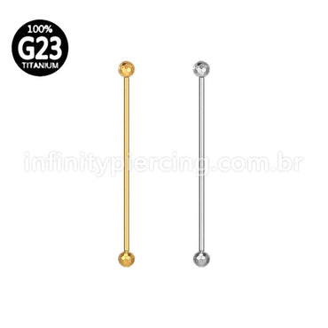 Piercing Barbell Titânio Bolinha Lapidada Rosca Externa