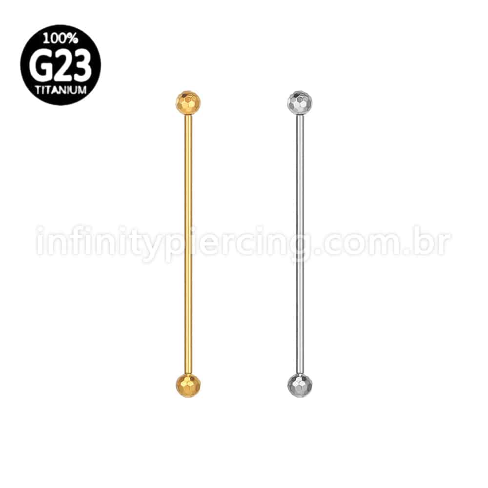 Piercing Barbell Titânio Rosca Interna Lapidada