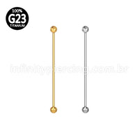Piercing Barbell Titânio Rosca Interna Lapidada