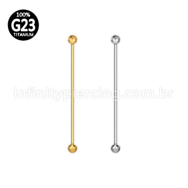 Piercing Barbell Titânio Rosca Interna Lapidada