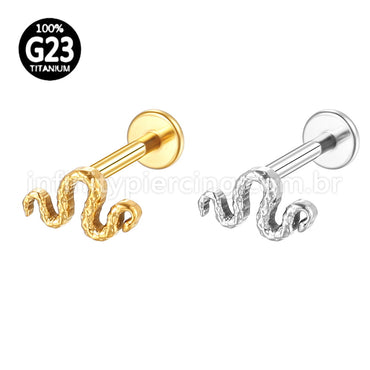 Piercing Labret Titânio Cobra