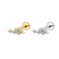 Piercing Labret Aço Cirúrgico Cobra Zircônia