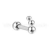 Piercing MiniBarbell Bolinhas Aço Cirúrgico
