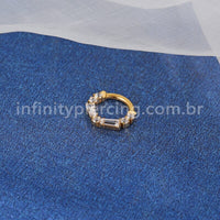 Piercing Argola Titânio Segmento Articulado Zircônia Cravejada