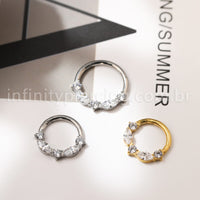 Piercing Argola Titânio Segmento Articulado Zircônia Cravejada