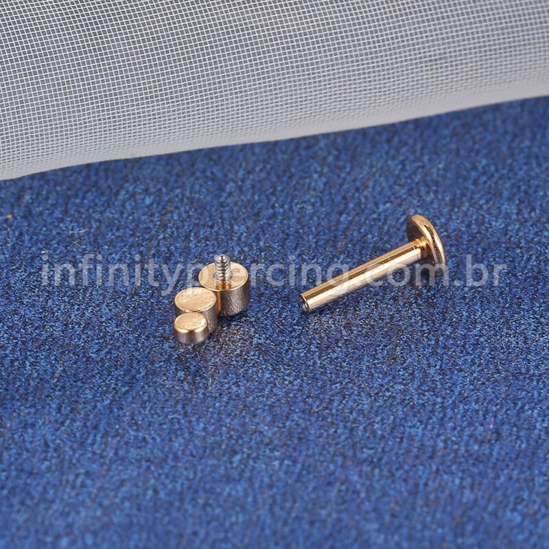 Piercing Labret Aço Cirúrgico Trio Zircônia