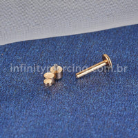 Piercing Labret Aço Cirúrgico Trio Zircônia