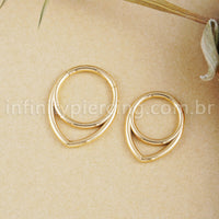 Piercing Argola Modelo V Titânio Segmento Articulado 2 Fileira