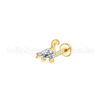 Piercing Labret Aço Cirúrgico Dinossauro