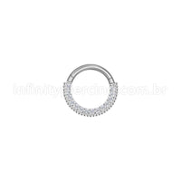 Piercing Argola Segmento Articulado Aço Cirúrgico Indiano Zircônia Lateral