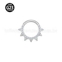 Piercing Argola Titânio Detalhe Frontal Spike