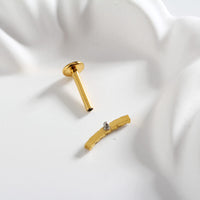 Piercing Labret Aço Cirúrgico Barra Meio Curvo Mini Zircônias
