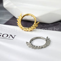 Piercing Argola Titânio Coroa De Folhas
