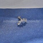 Piercing Labret Cluster Titânio Zircônia Retangular