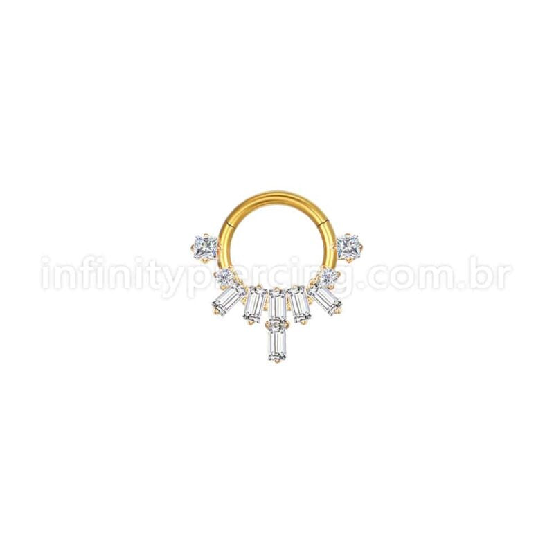 Piercing Argola Aço Cirúrgico Zircônia Cravejada