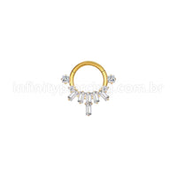 Piercing Argola Aço Cirúrgico Zircônia Cravejada