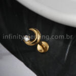 Piercing Labret Titânio Lua Zircônia