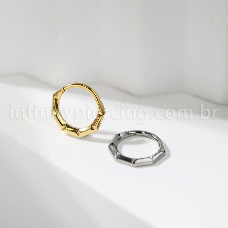 Piercing Argola Titânio Com Detalhes