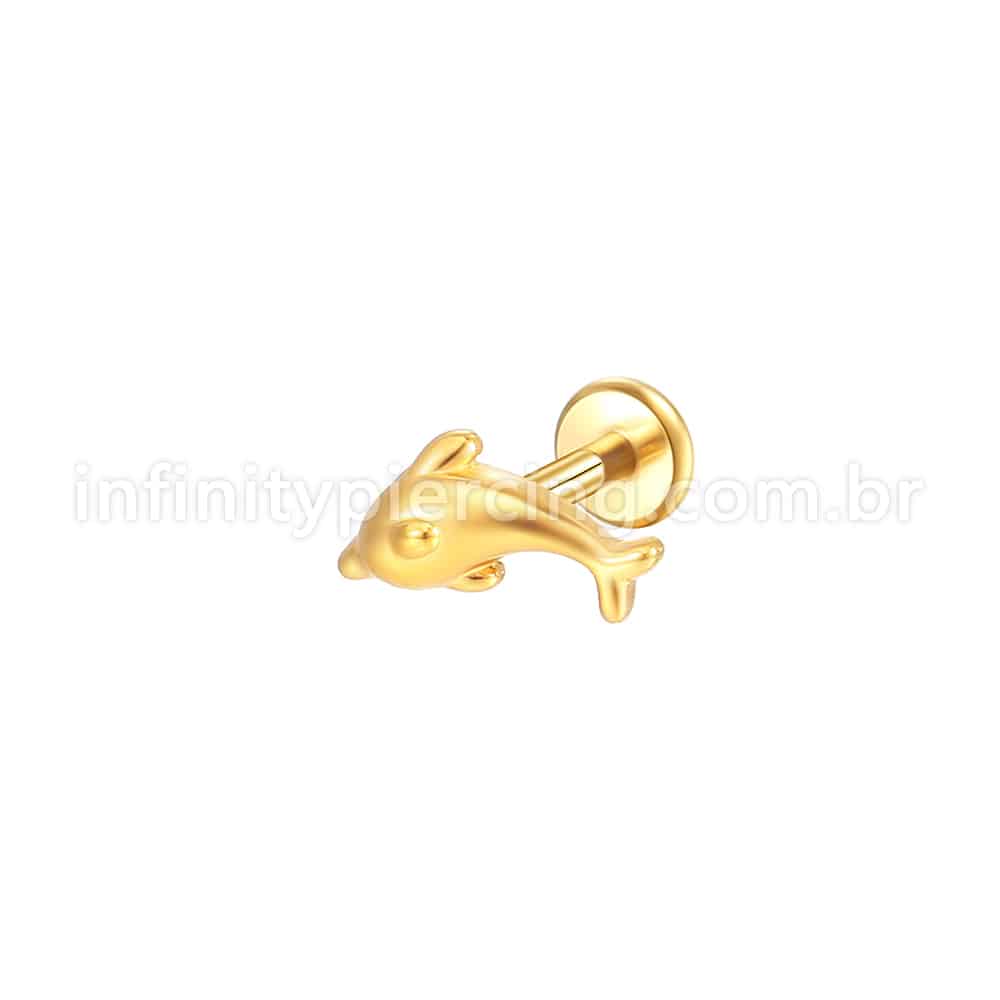 Piercing Labret Aço Cirúrgico Golfinho